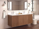 72 Inch Fume Double Sink Mango Warm Oak Brown Finish Wall Mount Floating Style Bathroom Vanity
