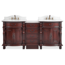 78 Inch Traditional Style Solid Wood Hopkinton Double Sink Bathroom Vanity Set With White Marble Top