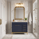 36 Inch Modern Freestanding Navy Blue Beatrice Bathroom Vanity, Single Sink