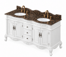 64 Inch Traditional Freestanding Antique White Beckham Bathroom Vanity, Double Sink, Marble Top, Fully Assembled