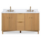 60 Inch Double Sink Wood Finish Odelia Bathroom Vanity With White Quartz Top