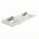 72 Inch White Marble Stone Top with Double Sink 72 x 22'' D