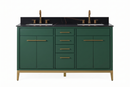 60" Tennant Brand Modern Style Hunter Green Beatrice Double Sink Bathroom Vanity