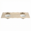 72 Inch Cream Marble Stone Top with Double Sink 72 x 22'' D