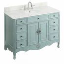 46 Inch Cottage Freestanding Distressed Light Blue Daleville Bathroom Vanity, Single Sink, Fully Assembled