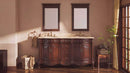 72 Inch Traditional Freestanding Cherry Brown Beckham Bathroom Vanity, Double Sink, Cream Marble Top, Fully Assembled