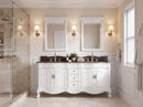 64 Inch Traditional Freestanding Antique White Beckham Bathroom Vanity, Double Sink, Marble Top, Fully Assembled
