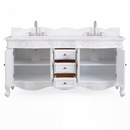 64 Inch Traditional Freestanding Antique White Beckham Bathroom Vanity, Double Sink, Marble Top, Fully Assembled