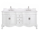 64 Inch Traditional Freestanding Antique White Beckham Bathroom Vanity, Double Sink, Marble Top, Fully Assembled
