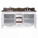 64 Inch Traditional Freestanding Antique White Beckham Bathroom Vanity, Double Sink, Marble Top, Fully Assembled