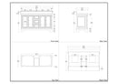 60 Inch Traditional Light Beige Oak Wood Sesto Bathroom Vanity, Double Sink, White Quartz Top, Fully Assembled