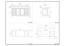 60 Inch Traditional Light Beige Oak Wood Sesto Bathroom Vanity, Single Sink, White Quartz Top, Fully Assembled