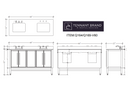 60 Inch Modern Freestanding Bertone Bathroom Vanity, Double Sink