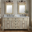 60" Abbeville Distressed Beige Double Sink Vanity - Benton Collection