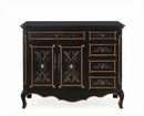 Hand - Painted Floral Collection 42" Cabinet Base - Black