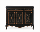 Hand - Painted Floral Collection 42" Cabinet Base - Black