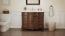 Morton 42" Antique Style Light Brown Single Sink Bathroom Vanity | White Quartz Top