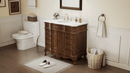 Morton 42" Antique Style Light Brown Single Sink Bathroom Vanity | White Quartz Top