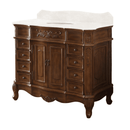 Morton 42" Antique Style Light Brown Single Sink Bathroom Vanity | White Quartz Top