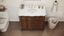 Morton 42" Antique Style Light Brown Single Sink Bathroom Vanity | White Quartz Top
