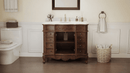Morton 42" Antique Style Light Brown Single Sink Bathroom Vanity | White Quartz Top
