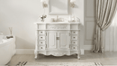 Morton 42" Antique Style Single Sink Bathroom Vanity | White Quartz Top