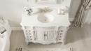 Morton 48" Antique Style Single Sink Bathroom Vanity | White Quartz Top