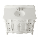 Morton 48" Antique Style Single Sink Bathroom Vanity | White Quartz Top