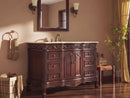 42 Inch Traditional Freestanding Cherry Brown Beckham Bathroom Vanity, Single Sink, Cream Marble Top, Fully Assembled