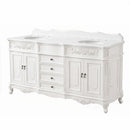 72 Inch Morton Traditional Double Sink Bathroom Vanity Antique White with White Quartz Top