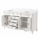 72 Inch Morton Traditional Double Sink Bathroom Vanity Antique White with White Quartz Top