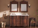 48 Inch Morton Traditional Double Sink Bathroom Vanity Antique Brown with White Quartz Top