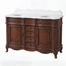 48 Inch Morton Traditional Double Sink Bathroom Vanity Antique Brown with White Quartz Top