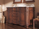 48 Inch Morton Traditional Double Sink Bathroom Vanity Antique Brown with White Quartz Top