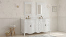 72 Inch Traditional Freestanding Antique White Beckham Bathroom Vanity, Double Sink, White Top, Fully Assembled