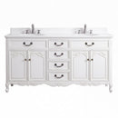 Chans Furniture Rocaille Victorian bathroom vanity, white with a distressed finish, double sink, front view