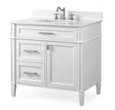 36" Tennant Brand Durand Modern White Bathroom Sink Vanity QT-1808-V36W 30 plus vanity Chans Furniture