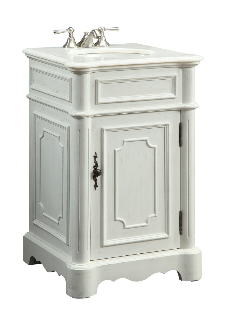21" Benton Collection Antique white Teega Bathoom Sink Vanity CF-3006W-AW - Chans Furniture