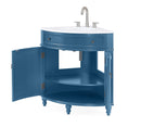 24" Benton Collection Thomasville Teal Blue Corner Bathroom Vanity - ZK-47522TB - Chans Furniture