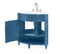24" Benton Collection Thomasville Teal Blue Corner Bathroom Vanity - ZK-47522TB - Chans Furniture