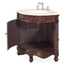 24" Classic Style Bayview Corner Bathroom Sink Vanity With Cream Top Model