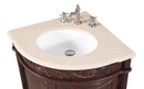 24" Classic Style Bayview Corner Bathroom Sink Vanity With Cream Top Model