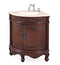 24" Classic Style Bayview Corner Bathroom Sink Vanity With Cream Top Model