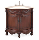 24" Classic Style Bayview Corner Bathroom Sink Vanity With Cream Top Model