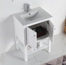 24" Tennant Brand Arola Small Slim Narrow White Bathroom Vanity - CL-208W-24 - Chans Furniture