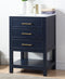 24" Tennant Brand Aruzza Small Slim Narrow Navy Blue Bathroom Vanity 2822-V24NB - Chans Furniture