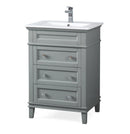 24” Tennant Brand Felix Modern Gray Sink Bathroom Vanity - ZK-1810-Z24CK - Chans Furniture