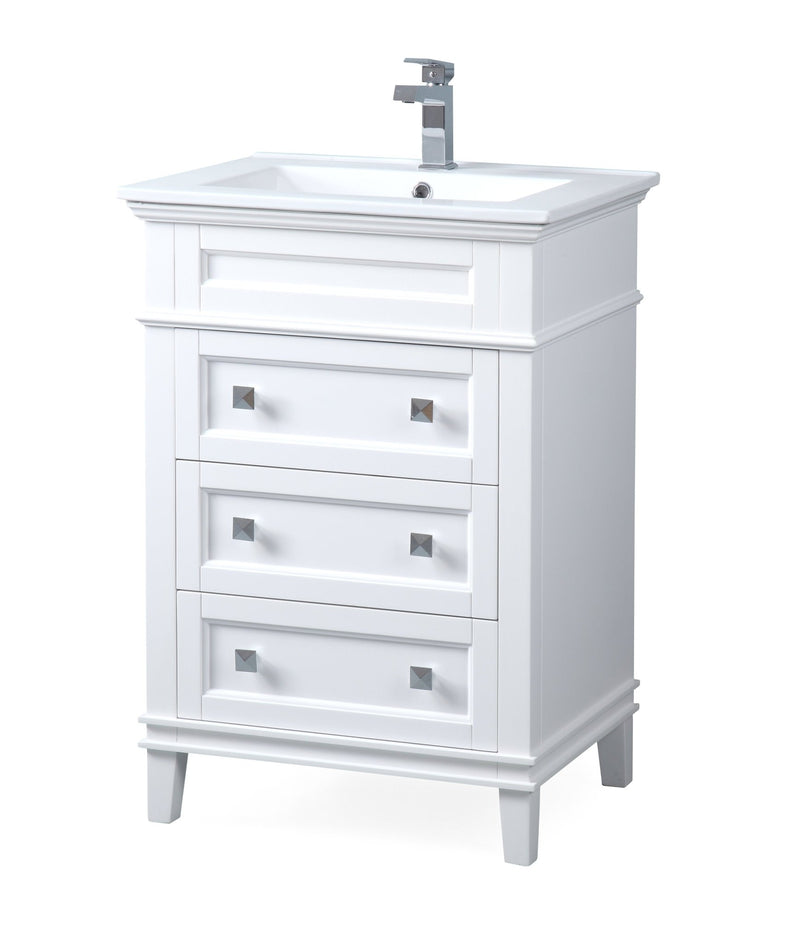 24" Tennant Brand Felix Modern White Sink Bathroom Vanity - ZK-1810-Z24AW - Chans Furniture