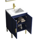 24" Tennant Brand Modern Style Navy Blue Eileen Bathroom Sink Vanity - AC-66NB24 - Chans Furniture