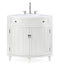 24" Thomasville Corner Shape White Bathroom Sink Vanity With Marble Top - Model # CF-47533GT - Chans Furniture